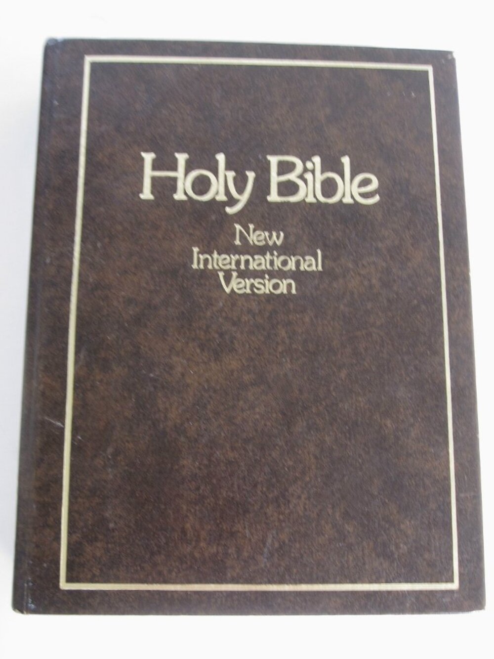Bible NIV 1970s Version w Footnotes Brown HC Center Column Zondervan